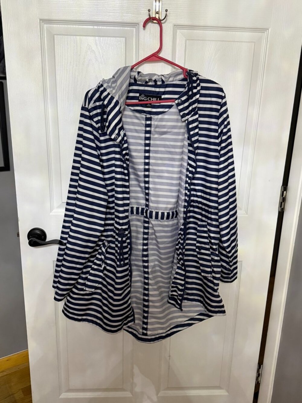 Costco Big Chill Striped Anorak Hooded Raincoat